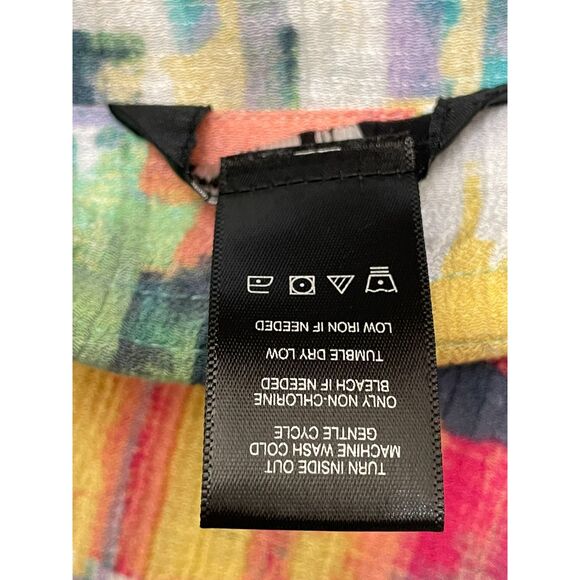 Ali Miles Women's S Green Button-Up Rayon Shirt Tunic Artsy Coastal Cottage Boho - Picture 3 of 9